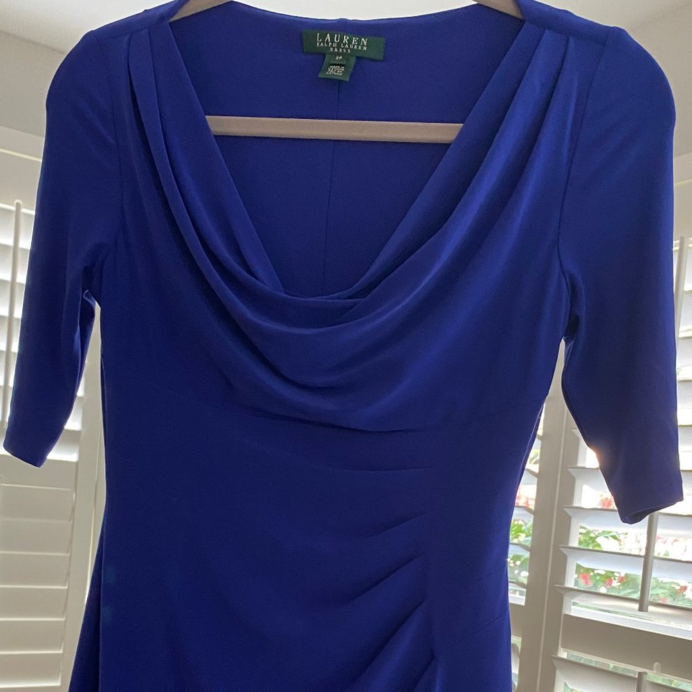 Ralph Lauren, Size 2, Royal Blue DRESS, Work, Church, or Evening Out!